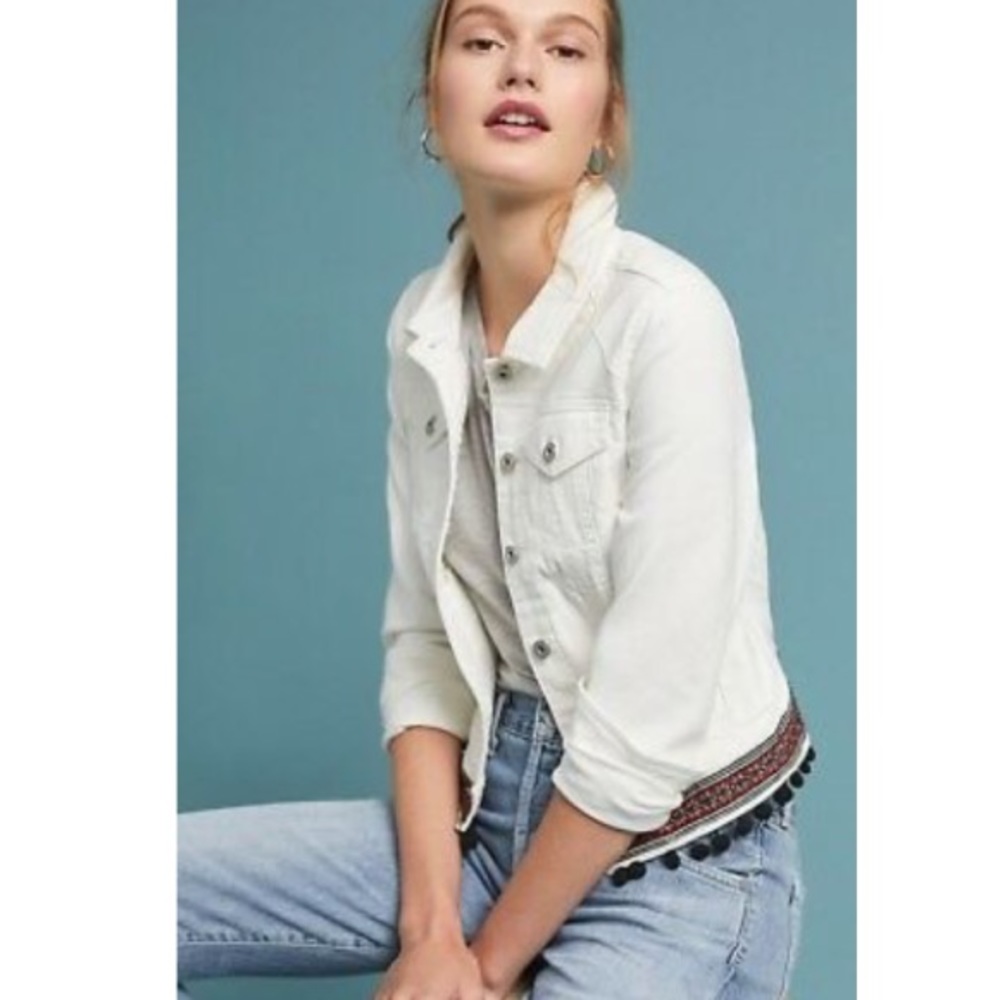 Anthropologie Pilcro Tasseled Denim Jacket